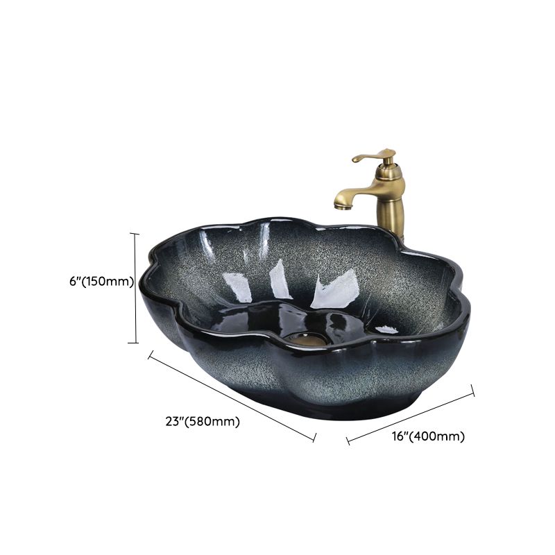 Traditional Vessel Bathroom Sink Specialty Vitreous China with Faucet Vessel Sink Clearhalo 'Bathroom Remodel & Bathroom Fixtures' 'Bathroom Sinks & Faucet Components' 'Bathroom Sinks' 'bathroom_sink' 'Home Improvement' 'home_improvement' 'home_improvement_bathroom_sink' 1200x1200_d1488c35-745d-4bf8-9ca7-6b144293ed1f