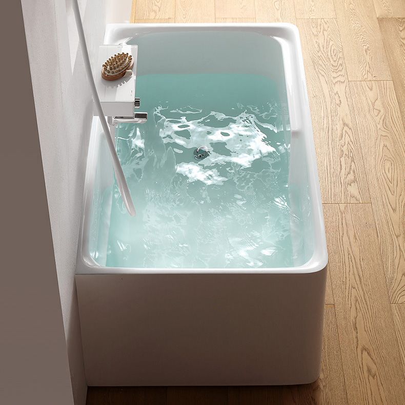 Rectangular Soaking Bathtub Antique Finish Acrylic Back to Wall Bath Tub Clearhalo 'Bathroom Remodel & Bathroom Fixtures' 'Bathtubs' 'Home Improvement' 'home_improvement' 'home_improvement_bathtubs' 'Showers & Bathtubs' 1200x1200_d1590db9-d776-4fbe-b847-0ee58efa410e