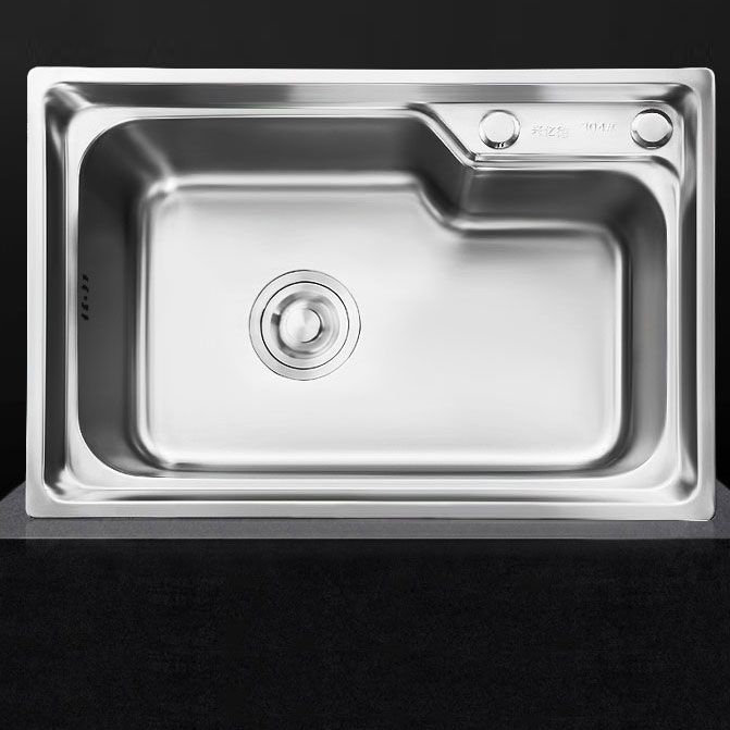 Modern Style Kitchen Sink Stainless Steel Single Bowl Kitchen Sink with Basket Strainer Clearhalo 'Home Improvement' 'home_improvement' 'home_improvement_kitchen_sinks' 'Kitchen Remodel & Kitchen Fixtures' 'Kitchen Sinks & Faucet Components' 'Kitchen Sinks' 'kitchen_sinks' 1200x1200_d15fe7ce-8ebc-4715-a60f-caad295d9f8e