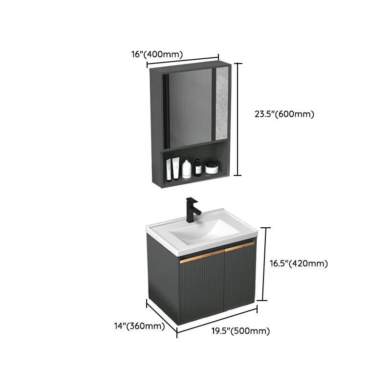 Modern Bathroom Vanity Metal Base Wall-Mounted with Soft Close Door Clearhalo 'Bathroom Remodel & Bathroom Fixtures' 'Bathroom Vanities' 'bathroom_vanities' 'Home Improvement' 'home_improvement' 'home_improvement_bathroom_vanities' 1200x1200_d1d738e1-80e6-4bf7-b91b-d910d8ae9dd1