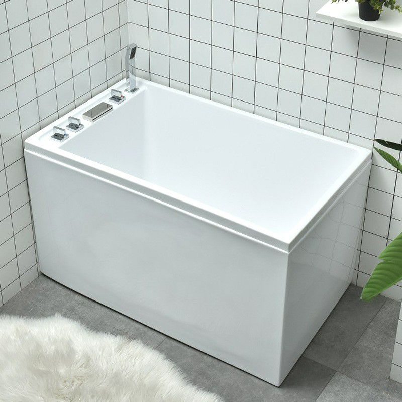 Modern Acrylic-Fiberglass Rectangular Bathtub Freestanding Soaking Bathtub Clearhalo 'Bathroom Remodel & Bathroom Fixtures' 'Bathtubs' 'Home Improvement' 'home_improvement' 'home_improvement_bathtubs' 'Showers & Bathtubs' 1200x1200_d1d967fa-9c04-46fa-a173-e20637b2bac1