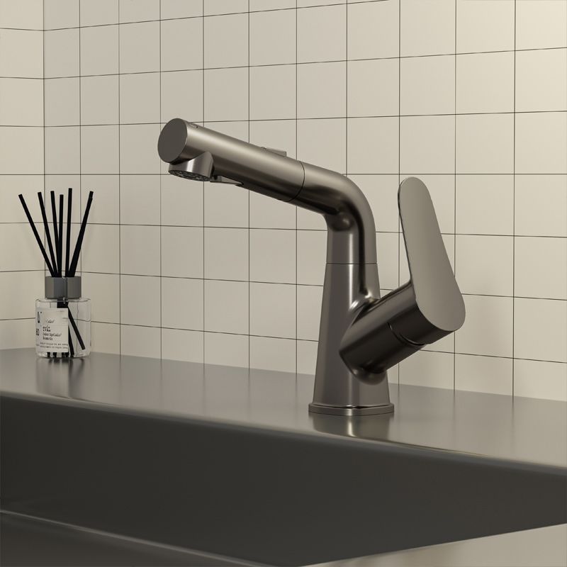 Swivel Spout Vessel Sink Faucet Lever Handle with Pull Out Sprayer Clearhalo 'bathroom_sink_faucets' 'Conjunta de Baño y Conjunta de Grifo' 'Coronamiento de Baño y Dispositivo de Baño' 'Grifo del lavabo del baño' 'Hogar' 'home_improvement' 'home_improvement_bathroom_sink_faucets' 'Mejoras para el hogar' 1200x1200_d1e1154b-faaf-4e7f-8892-deb57e914623