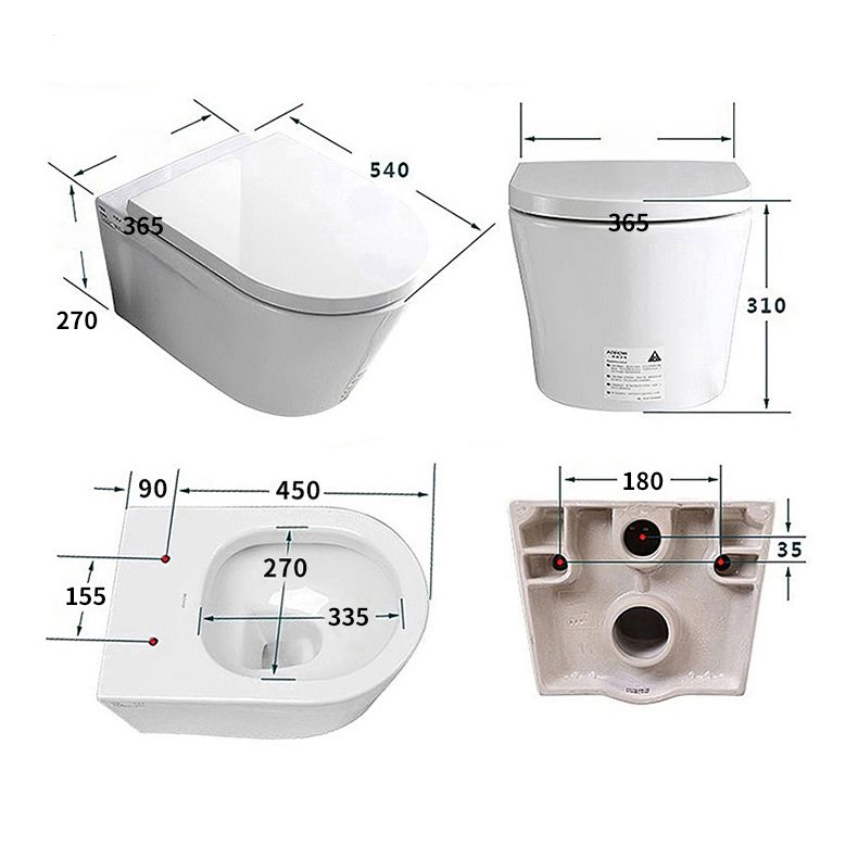 Modern Siphon Jet Toilet Bowl Wall Mount Flush Toilet with Seat for Bathroom Clearhalo 'Bathroom Remodel & Bathroom Fixtures' 'Home Improvement' 'home_improvement' 'home_improvement_toilets' 'Toilets & Bidets' 'Toilets' 1200x1200_d236e844-633c-449b-abdc-4b8586dcd49d