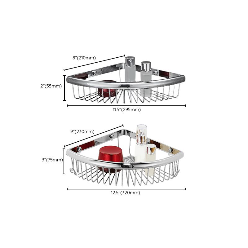 2 Piece Brass Modern Bathroom Hardware Set Bath Shelf in Polished Silver Clearhalo 'Bathroom Hardware Sets' 'Bathroom Hardware' 'Bathroom Remodel & Bathroom Fixtures' 'bathroom_hardware_sets' 'Home Improvement' 'home_improvement' 'home_improvement_bathroom_hardware_sets' 1200x1200_d23fee52-0a57-496d-89a7-a886898f9fa2