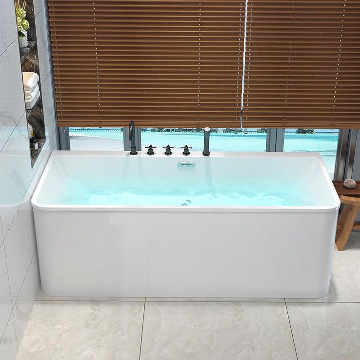 Soaking Back to Wall Bathtub Rectangular Antique Finish Modern Tub Clearhalo 'Bathroom Remodel & Bathroom Fixtures' 'Bathtubs' 'Home Improvement' 'home_improvement' 'home_improvement_bathtubs' 'Showers & Bathtubs' 1200x1200_d2493423-bae2-4a8a-acbd-c2995a57295c