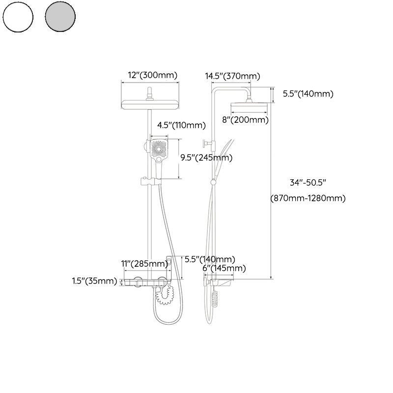 Modern Shower Trim Brass Adjustable Spray Pattern Thermostatic Shower Set Clearhalo 'Bathroom Remodel & Bathroom Fixtures' 'Home Improvement' 'home_improvement' 'home_improvement_shower_faucets' 'Shower Faucets & Systems' 'shower_faucets' 'Showers & Bathtubs Plumbing' 'Showers & Bathtubs' 1200x1200_d27a32b4-0939-49a3-baff-b598c8a51202