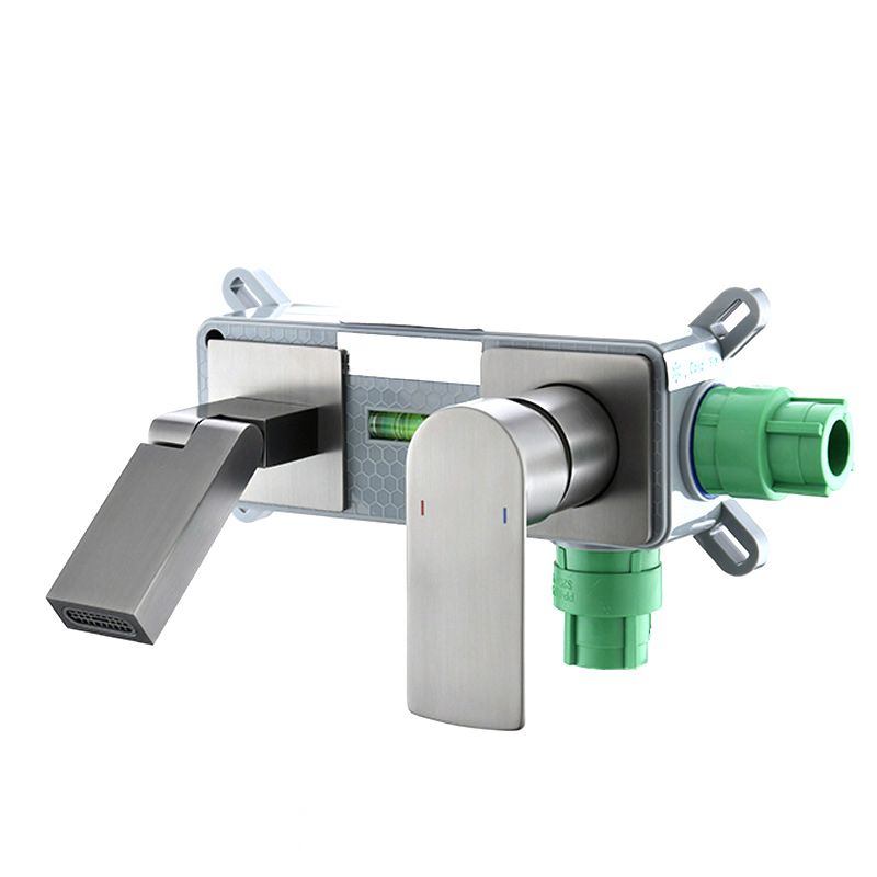 Modern Wall Mounted Bathroom Faucet Waterfall Spout Bathroom Faucet Clearhalo 'bathroom_sink_faucets' 'Conjunta de Baño y Conjunta de Grifo' 'Coronamiento de Baño y Dispositivo de Baño' 'Grifo del lavabo del baño' 'Hogar' 'home_improvement' 'home_improvement_bathroom_sink_faucets' 'Mejoras para el hogar' 1200x1200_d295de4a-debc-4f7a-aacb-93ea15b919bb