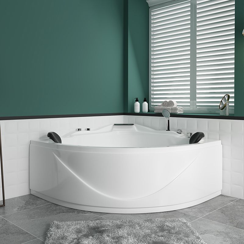 Bathroom Corner Bath Tub Acrylic Modern Bathtub with Drain and Overflow Trim Clearhalo 'Bathroom Remodel & Bathroom Fixtures' 'Bathtubs' 'Home Improvement' 'home_improvement' 'home_improvement_bathtubs' 'Showers & Bathtubs' 1200x1200_d2a7faad-1265-4e28-b99b-5b15988ab0df