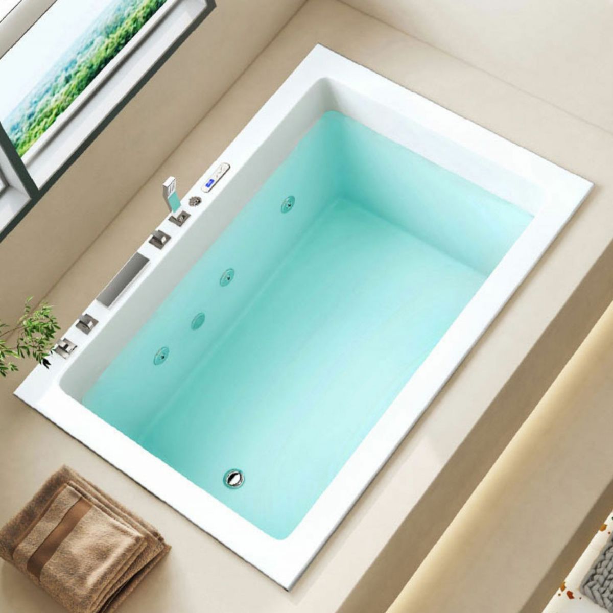 Modern Drop-in Acrylic Bathtub Rectangle Soaking/Whirlpool Bathtub Clearhalo 'Bathroom Remodel & Bathroom Fixtures' 'Bathtubs' 'Home Improvement' 'home_improvement' 'home_improvement_bathtubs' 'Showers & Bathtubs' 1200x1200_d2dca6fb-bfbc-459d-b89d-16b6ee545ec2