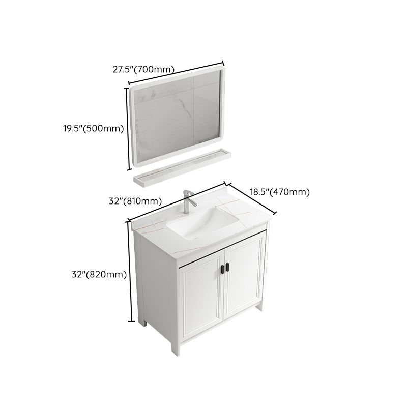 Freestanding Bathroom Vanity Single Sink White Modern Rectangular Vanity Set Clearhalo 'Bathroom Remodel & Bathroom Fixtures' 'Bathroom Vanities' 'bathroom_vanities' 'Home Improvement' 'home_improvement' 'home_improvement_bathroom_vanities' 1200x1200_d2ed71ae-c271-45a1-9846-2d45fd58753a