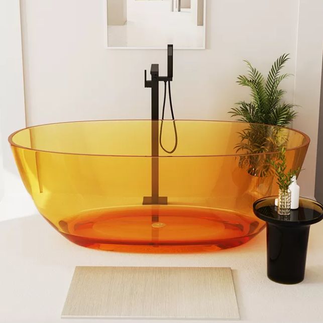 Soaking Stand Alone Bathtub Antique Finish Oval Modern Bath Tub (Faucet not included) Clearhalo 'Bathroom Remodel & Bathroom Fixtures' 'Bathtubs' 'Home Improvement' 'home_improvement' 'home_improvement_bathtubs' 'Showers & Bathtubs' 1200x1200_d32628d9-db6f-4fa3-ab17-27de29805594