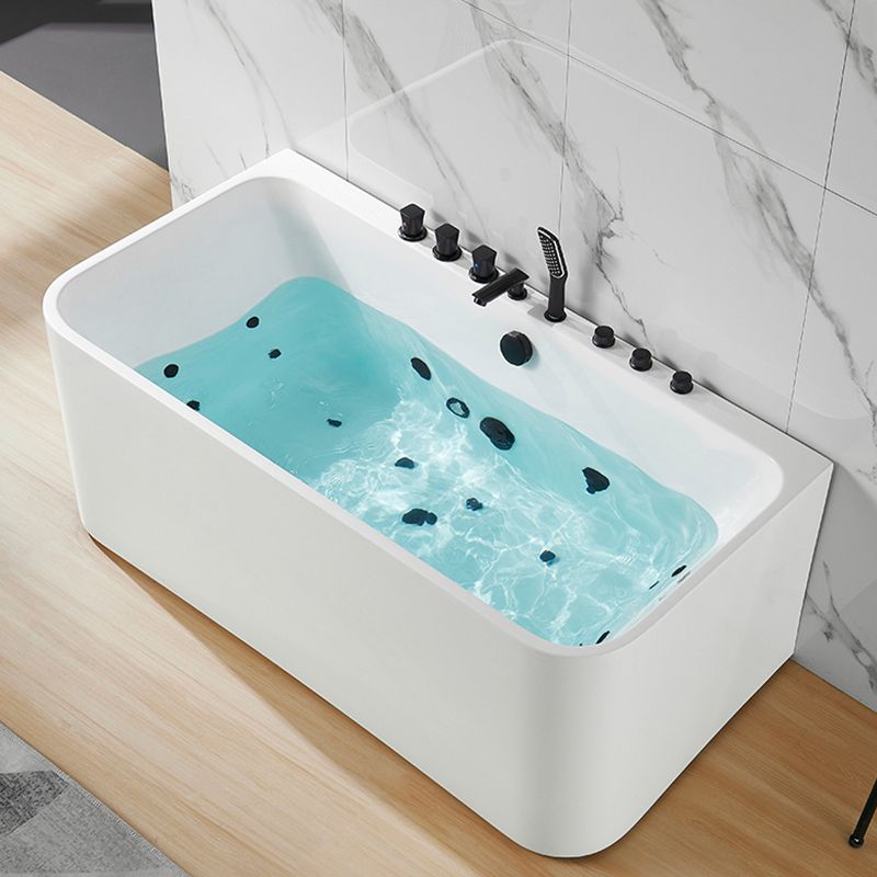 Rectangle Air / Whirlpool Bathtub Modern Back to Wall Acrylic Bathtub Clearhalo 'Bathroom Remodel & Bathroom Fixtures' 'Bathtubs' 'Home Improvement' 'home_improvement' 'home_improvement_bathtubs' 'Showers & Bathtubs' 1200x1200_d32afc7d-901c-4a13-b45a-30d733230eaa