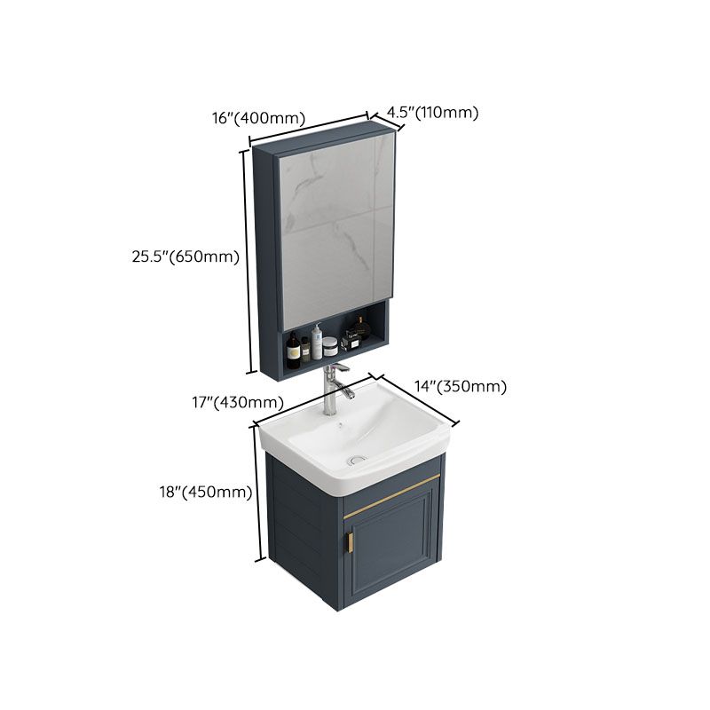 Modern Metal Blue Wall Mount Sink Vanity Faucet Included for Bathroom Clearhalo 'Bathroom Remodel & Bathroom Fixtures' 'Bathroom Vanities' 'bathroom_vanities' 'Home Improvement' 'home_improvement' 'home_improvement_bathroom_vanities' 1200x1200_d34c76e3-0a8d-439d-9ba8-7ce34058104d