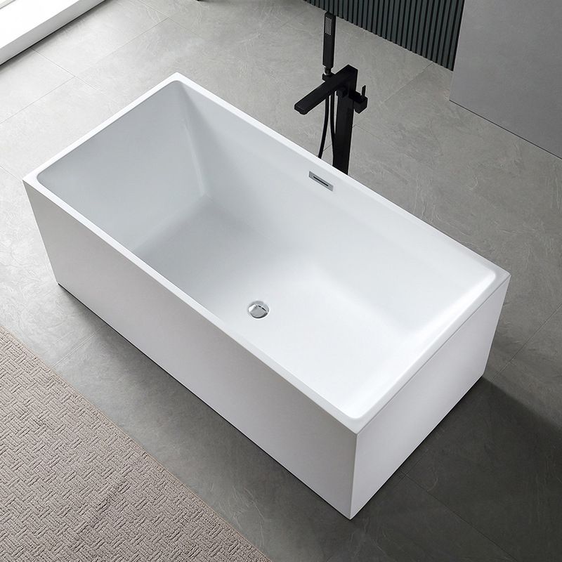 Flat bottom Acrylic Bathtub Soaking White Internal Drain Tub Clearhalo 'Bathroom Remodel & Bathroom Fixtures' 'Bathtubs' 'Home Improvement' 'home_improvement' 'home_improvement_bathtubs' 'Showers & Bathtubs' 1200x1200_d3601303-fe57-42ec-bb3b-f83322119041