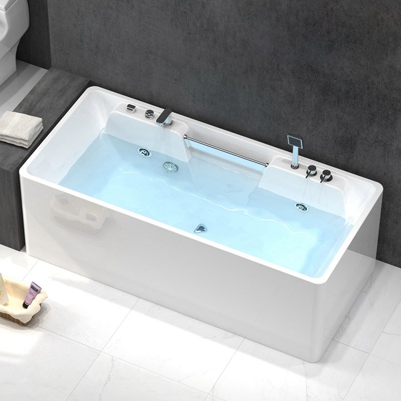 Modern Rectangular Bath Tub Bathroom Soaking with Center Drain Tub Clearhalo 'Bathroom Remodel & Bathroom Fixtures' 'Bathtubs' 'Home Improvement' 'home_improvement' 'home_improvement_bathtubs' 'Showers & Bathtubs' 1200x1200_d36ad9fc-16bc-43bf-9cfa-4f3db4f90279