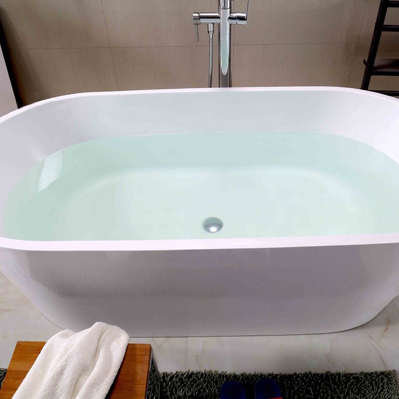 Acrylic Oval Bathtub with Overflow Trim White Soaking Tub with Drain Clearhalo 'Bathroom Remodel & Bathroom Fixtures' 'Bathtubs' 'Home Improvement' 'home_improvement' 'home_improvement_bathtubs' 'Showers & Bathtubs' 1200x1200_d38edd94-3a4e-45d2-a6b2-a1de31a0da65