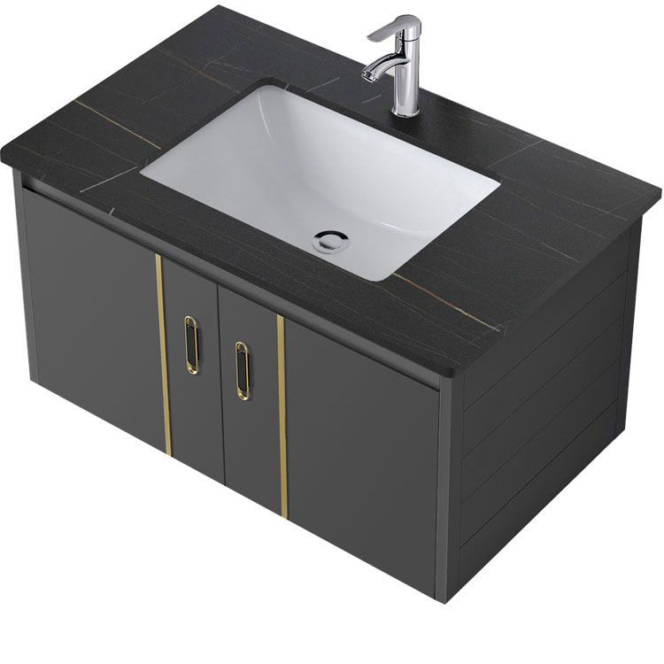 Bathroom Sink Vanity Rectangular Ceramic Sink Drawers Mirror Vanity with Faucet Clearhalo 'Bathroom Remodel & Bathroom Fixtures' 'Bathroom Vanities' 'bathroom_vanities' 'Home Improvement' 'home_improvement' 'home_improvement_bathroom_vanities' 1200x1200_d397eca5-e405-4f16-830a-475f0d06a5d5