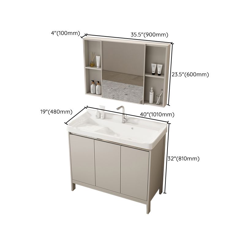 Rectangular Freestanding Bathroom Vanity Modern Gray Single-Sink Vanity Set Clearhalo 'Bathroom Remodel & Bathroom Fixtures' 'Bathroom Vanities' 'bathroom_vanities' 'Home Improvement' 'home_improvement' 'home_improvement_bathroom_vanities' 1200x1200_d3a40efa-9ead-4d1c-9be9-809a89c1a21a