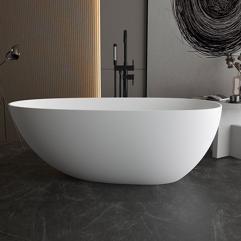 Modern Ellipse Bathtub Stone Freestand Soaking Bathtub with Drain Bath Tub Clearhalo 'Bathroom Remodel & Bathroom Fixtures' 'Bathtubs' 'Home Improvement' 'home_improvement' 'home_improvement_bathtubs' 'Showers & Bathtubs' 1200x1200_d3c91cf3-bfcb-4b77-abf7-750481108395