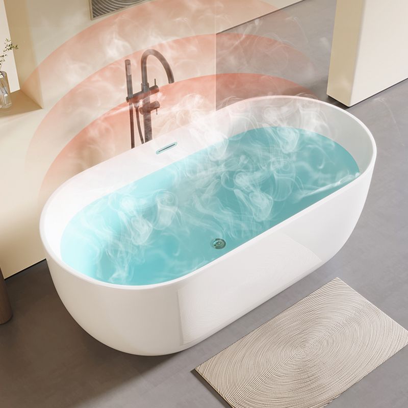 Modern Acrylic-Fiberglass Oval Bathtub Freestanding Soaking Bathtub with Center Drain Clearhalo 'Bathroom Remodel & Bathroom Fixtures' 'Bathtubs' 'Home Improvement' 'home_improvement' 'home_improvement_bathtubs' 'Showers & Bathtubs' 1200x1200_d3eeef64-725b-49bd-868f-f236783db977