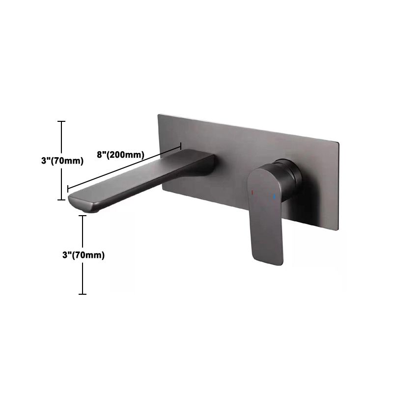 Square Single Handle Bathroom Faucet 2 Hole Wall Mounted Bathroom Faucet Clearhalo 'Bathroom Remodel & Bathroom Fixtures' 'Bathroom Sink Faucets' 'Bathroom Sinks & Faucet Components' 'bathroom_sink_faucets' 'Home Improvement' 'home_improvement' 'home_improvement_bathroom_sink_faucets' 1200x1200_d40bfbb8-a86e-4e06-a608-bb76027722d5