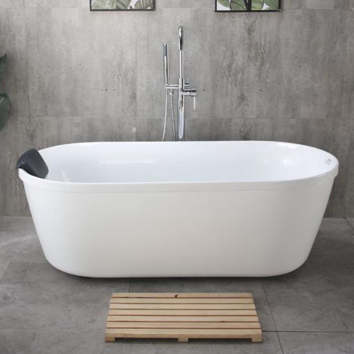 Freestanding Soaking Bath Back to Wall Modern White Bathtub With Faucet Clearhalo 'Bathroom Remodel & Bathroom Fixtures' 'Bathtubs' 'Home Improvement' 'home_improvement' 'home_improvement_bathtubs' 'Showers & Bathtubs' 1200x1200_d4374016-0e0a-4012-a063-9d6dfe76a327