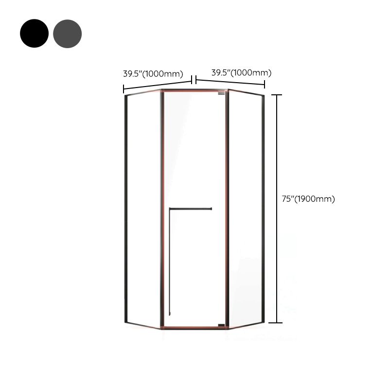 Diamond-shaped Shower Room Inside and Outside Pivot Shower Screen Clearhalo 'Bathroom Remodel & Bathroom Fixtures' 'Home Improvement' 'home_improvement' 'home_improvement_shower_tub_doors' 'Shower and Tub Doors' 'shower_tub_doors' 'Showers & Bathtubs' 1200x1200_d4469bdc-beb3-4609-9eb7-c3fa5e765805