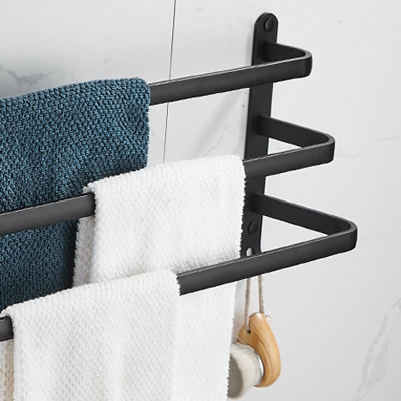 Modern Black Aluminum Bath Hardware Set Towel Bar Bathroom Hardware Clearhalo 'Bathroom Hardware Sets' 'Bathroom Hardware' 'Bathroom Remodel & Bathroom Fixtures' 'bathroom_hardware_sets' 'Home Improvement' 'home_improvement' 'home_improvement_bathroom_hardware_sets' 1200x1200_d462069e-0f9b-40d0-b008-942676cdfb7b