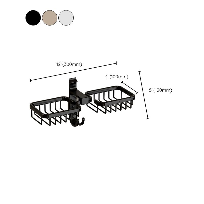 Modern Bath Hardware Set Bath Shelf Black/Silver/Grey Bathroom Hardware Set Clearhalo 'Bathroom Hardware Sets' 'Bathroom Hardware' 'Bathroom Remodel & Bathroom Fixtures' 'bathroom_hardware_sets' 'Home Improvement' 'home_improvement' 'home_improvement_bathroom_hardware_sets' 1200x1200_d47d9941-e953-4b03-9765-859a4fe7ee0c