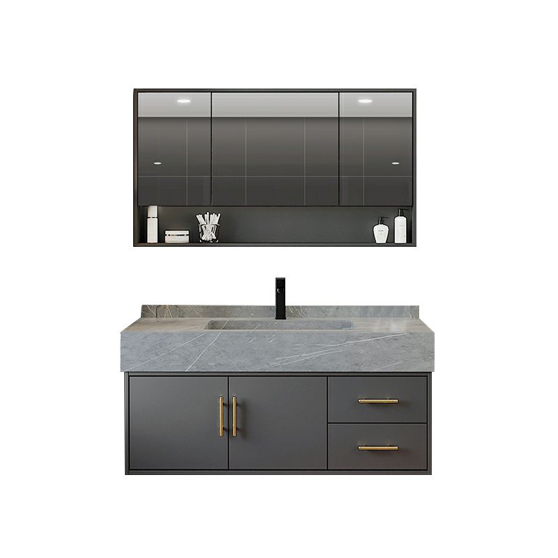 Grey Wall-Mounted Modern Single-Sink Rectangular Wood Bathroom Vanity Set Clearhalo 'Bathroom Remodel & Bathroom Fixtures' 'Bathroom Vanities' 'bathroom_vanities' 'Home Improvement' 'home_improvement' 'home_improvement_bathroom_vanities' 1200x1200_d4997acf-35f9-4774-a698-bbd0aa0e1c0b