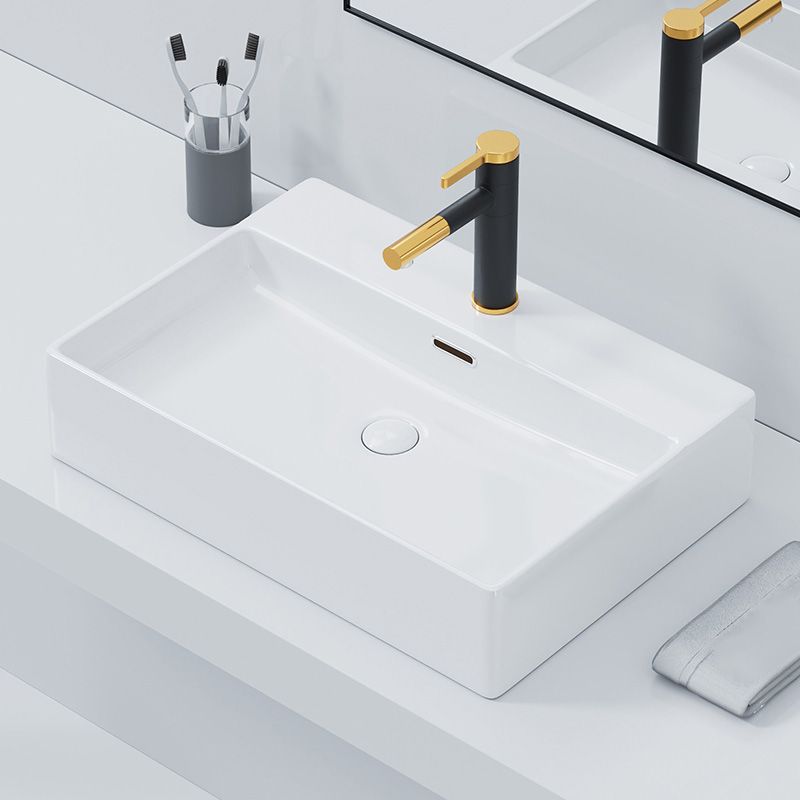 Ceramic Vessel Bath Sink Overflow Rectangular Swivel Faucet Bathroom Sink Clearhalo 'Bathroom Remodel & Bathroom Fixtures' 'Bathroom Sinks & Faucet Components' 'Bathroom Sinks' 'bathroom_sink' 'Home Improvement' 'home_improvement' 'home_improvement_bathroom_sink' 1200x1200_d4c41d86-1653-464a-8d1d-2e0438e804a7