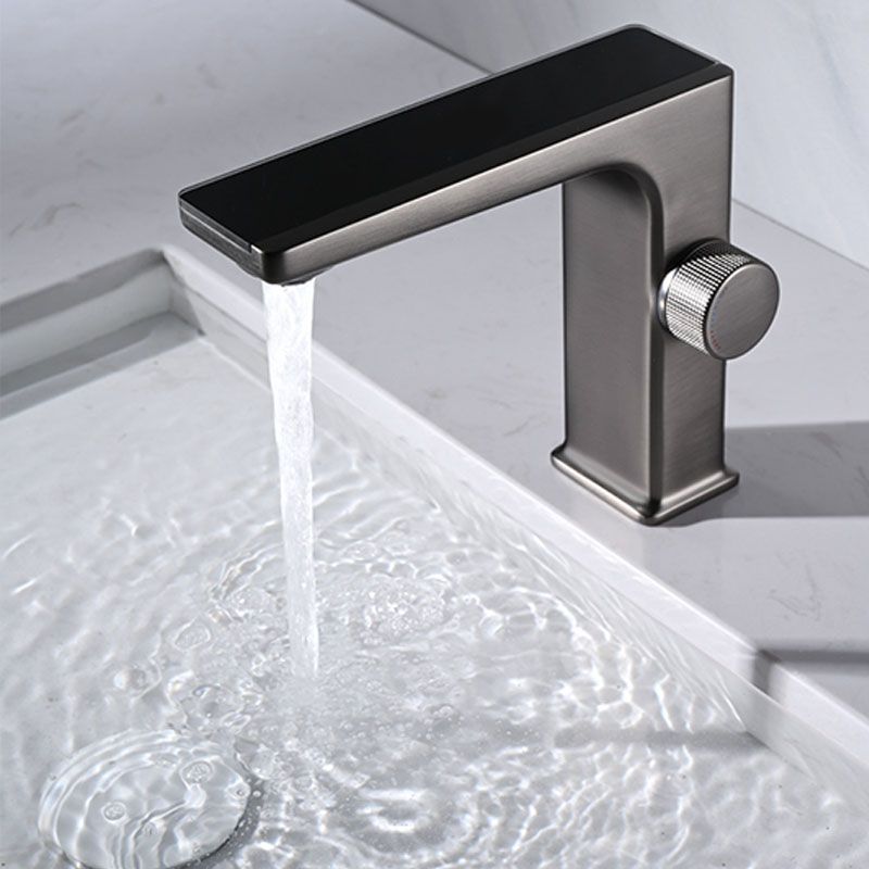 Contemporary Faucet Solid Color Metal LED Vanity Sink Faucet for Bathroom Clearhalo 'Bathroom Remodel & Bathroom Fixtures' 'Bathroom Sink Faucets' 'Bathroom Sinks & Faucet Components' 'bathroom_sink_faucets' 'Home Improvement' 'home_improvement' 'home_improvement_bathroom_sink_faucets' 1200x1200_d4ebd837-75fe-4208-904b-81b64eac6703
