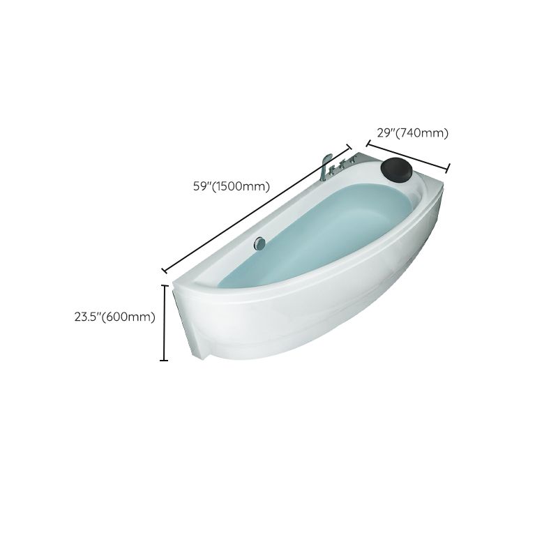 Back to Wall Corner Bathtub Acrylic White Modern Soaking Bath Clearhalo 'Bathroom Remodel & Bathroom Fixtures' 'Bathtubs' 'Home Improvement' 'home_improvement' 'home_improvement_bathtubs' 'Showers & Bathtubs' 1200x1200_d4f6bebf-4288-479f-9751-57a51e8dfa76