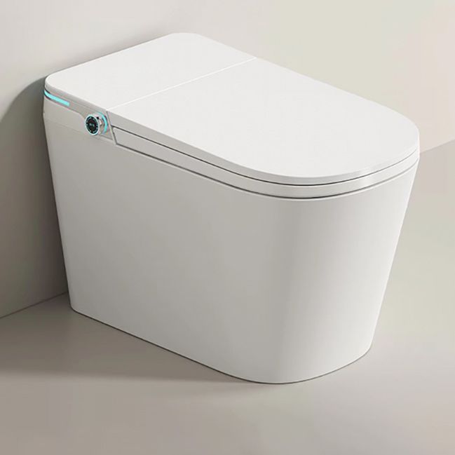White Smart Toilet Elongated Floor Standing Bidet Remote Control Included Clearhalo 'Bathroom Remodel & Bathroom Fixtures' 'Bidets' 'Home Improvement' 'home_improvement' 'home_improvement_bidets' 'Toilets & Bidets' 1200x1200_d5045e40-8b1d-429b-881a-608fcc58bd49
