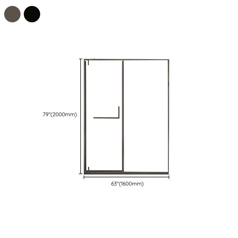 Narrow Edge Full Frame Pivot Shower Door Tempered Glass Shower Door Clearhalo 'Bathroom Remodel & Bathroom Fixtures' 'Home Improvement' 'home_improvement' 'home_improvement_shower_tub_doors' 'Shower and Tub Doors' 'shower_tub_doors' 'Showers & Bathtubs' 1200x1200_d507ae40-b274-44b7-b995-5c650286c6a4