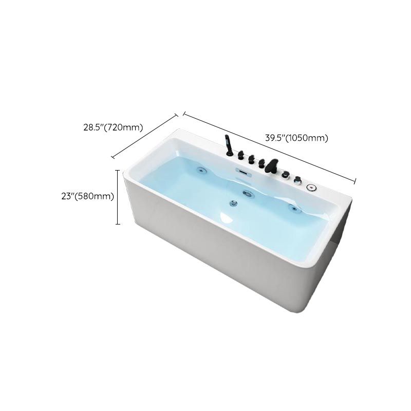 Modern Rectangular Bath Tub with Drain and Overflow Trim Bathtub Clearhalo 'Bathroom Remodel & Bathroom Fixtures' 'Bathtubs' 'Home Improvement' 'home_improvement' 'home_improvement_bathtubs' 'Showers & Bathtubs' 1200x1200_d53fafcc-d52e-4b98-a64c-a8bd06914e9b