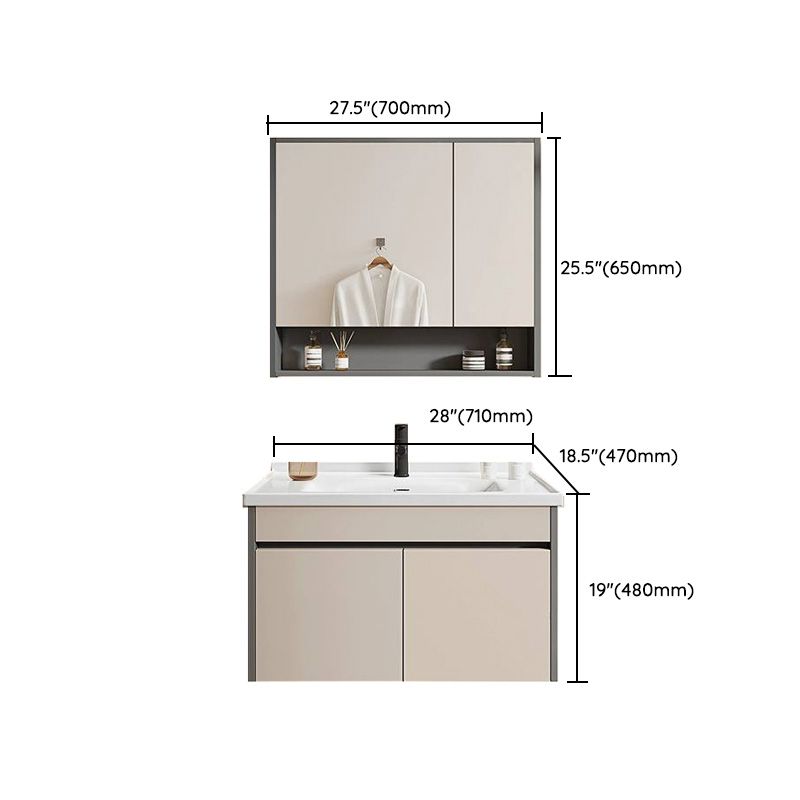 Contemporary Bathroom Sink Vanity Wall Mount Open Shelf with Soft Close Door Clearhalo 'Bathroom Remodel & Bathroom Fixtures' 'Bathroom Vanities' 'bathroom_vanities' 'Home Improvement' 'home_improvement' 'home_improvement_bathroom_vanities' 1200x1200_d5495138-4835-4809-86b1-c038092e1aa5