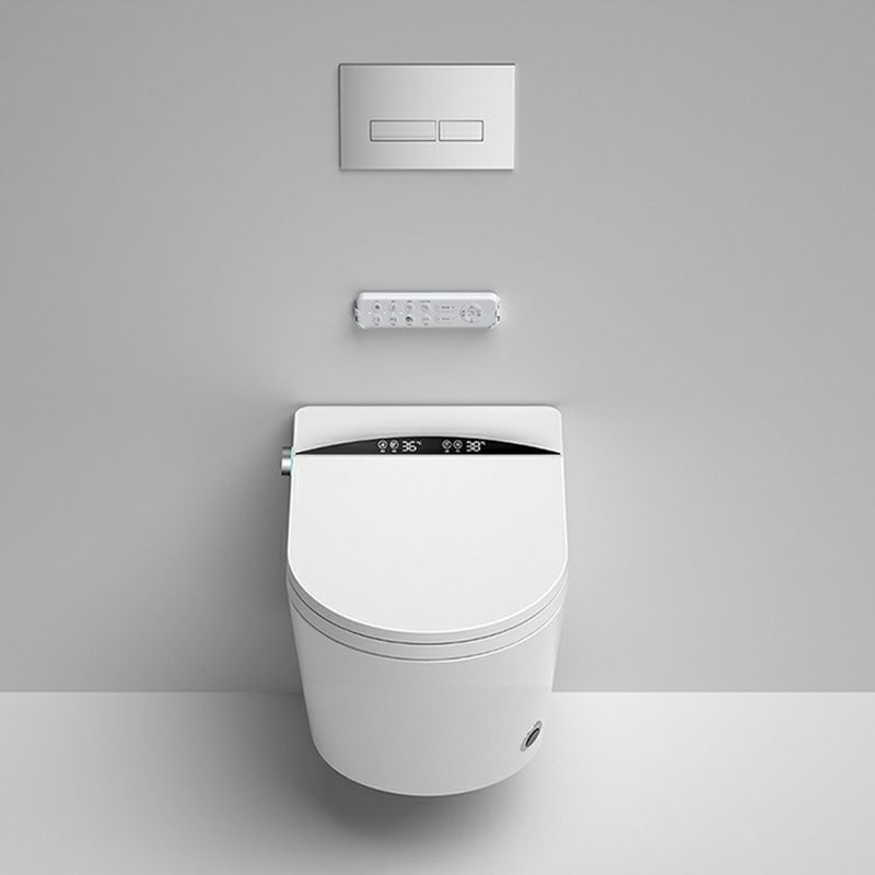 Elongated Smart Bidet White Wall Mounted Heated Seat Ceramic Clearhalo 'Bathroom Remodel & Bathroom Fixtures' 'Bidets' 'Home Improvement' 'home_improvement' 'home_improvement_bidets' 'Toilets & Bidets' 1200x1200_d579fce0-1e43-4401-a91b-839b9f00cf91