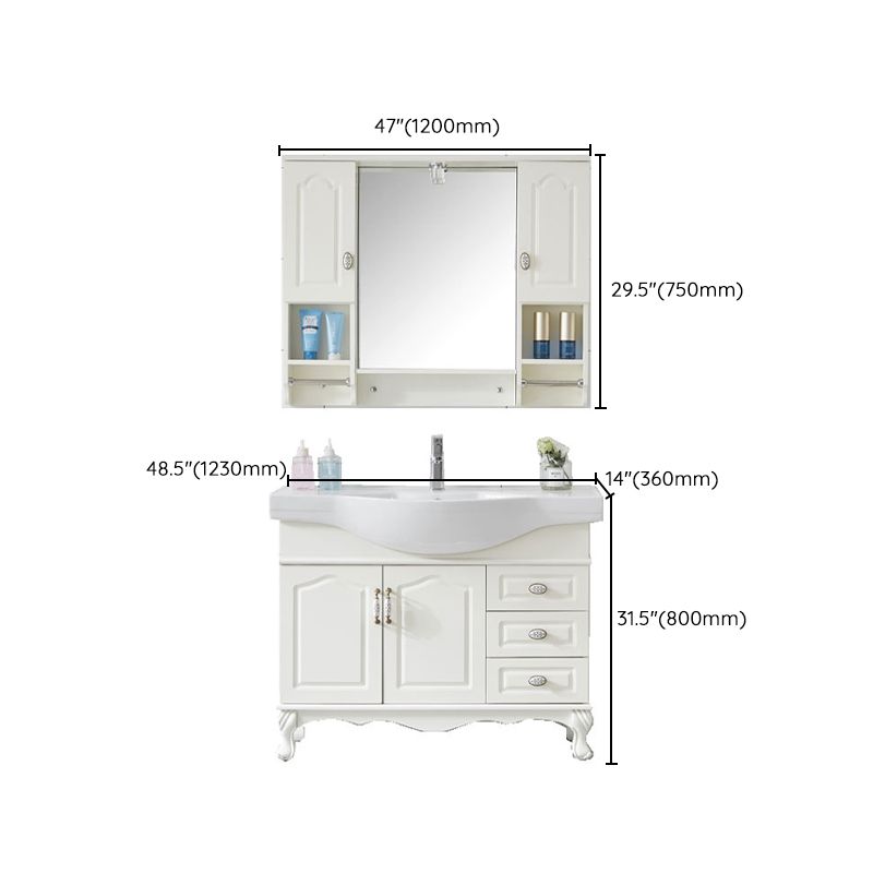 Traditional Freestanding Bathroom Sink Vanity Wood Sink Vanity with Mirror Clearhalo 'Bathroom Remodel & Bathroom Fixtures' 'Bathroom Vanities' 'bathroom_vanities' 'Home Improvement' 'home_improvement' 'home_improvement_bathroom_vanities' 1200x1200_d58a3dcb-41da-4237-8721-2d1bbc62fa5d