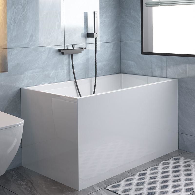 Acrylic Back to Wall Bathtub Stand Alone Modern Soaking Bath Clearhalo 'Bathroom Remodel & Bathroom Fixtures' 'Bathtubs' 'Home Improvement' 'home_improvement' 'home_improvement_bathtubs' 'Showers & Bathtubs' 1200x1200_d58c1ec7-7668-4cc8-b776-4533f38b41ff