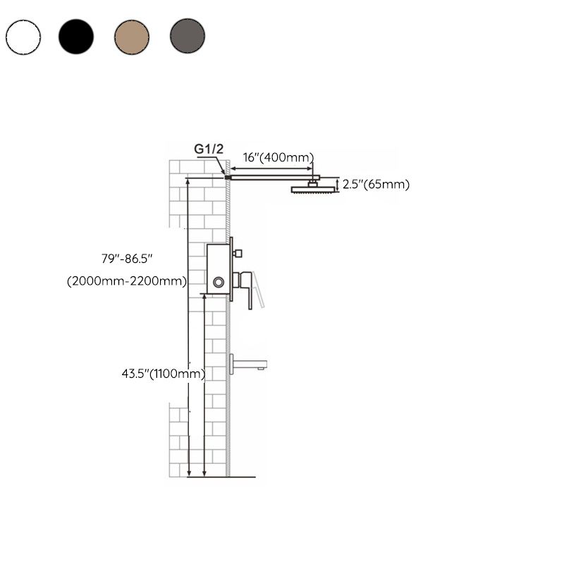 Modern Shower System Brass Adjustable Shower Head Shower Combo Clearhalo 'Bathroom Remodel & Bathroom Fixtures' 'Home Improvement' 'home_improvement' 'home_improvement_shower_faucets' 'Shower Faucets & Systems' 'shower_faucets' 'Showers & Bathtubs Plumbing' 'Showers & Bathtubs' 1200x1200_d5a7260b-fc87-40c7-8dc6-01a8135cc7a3