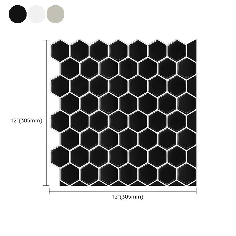 Hexagonal Peel & Stick Tile Stain Resistant Plastic Peel & Stick Tile for Shower Clearhalo 'Flooring 'Home Improvement' 'home_improvement' 'home_improvement_peel_stick_blacksplash' 'Peel & Stick Backsplash Tile' 'peel_stick_blacksplash' 'Walls & Ceilings' Walls and Ceiling' 1200x1200_d5bcf62b-1a92-453f-8db6-379f059ba25d