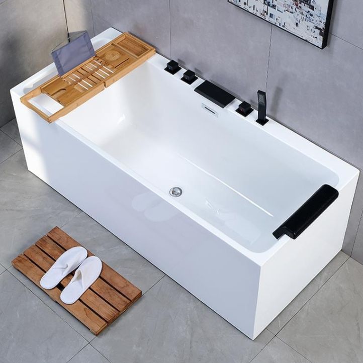 Back to Wall Soaking Bathtub Antique Finish Rectangular Modern Bath Tub Clearhalo 'Bathroom Remodel & Bathroom Fixtures' 'Bathtubs' 'Home Improvement' 'home_improvement' 'home_improvement_bathtubs' 'Showers & Bathtubs' 1200x1200_d5bf7622-7882-4f7b-bb38-edf9ac4e1bd4