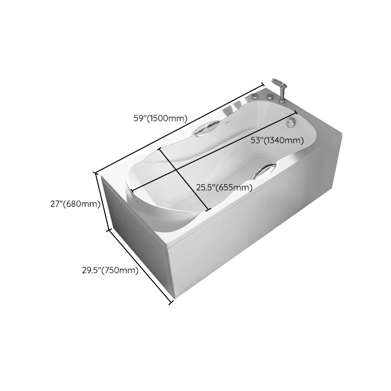 Acrylic Soaking Bathtub Antique Finish Rectangular Bathtub (Board not Included) Clearhalo 'Bathroom Remodel & Bathroom Fixtures' 'Bathtubs' 'Home Improvement' 'home_improvement' 'home_improvement_bathtubs' 'Showers & Bathtubs' 1200x1200_d5f34794-29a1-4797-99ed-dcd5521f26e4