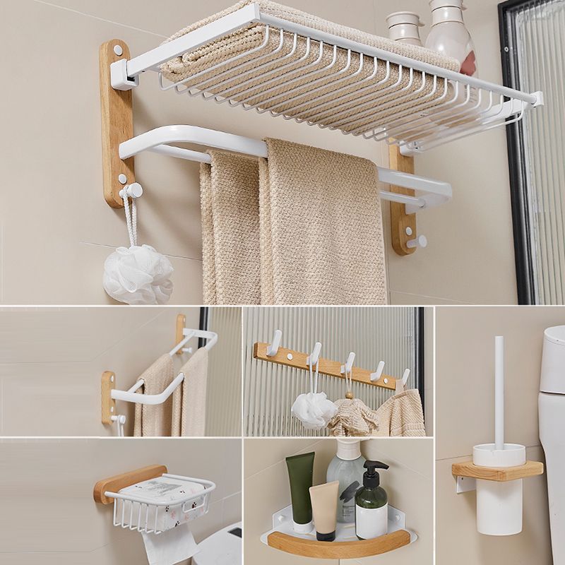 Aluminum & Wood Bath Hardware Set White Bathroom Accessory Kit Clearhalo 'Bathroom Hardware Sets' 'Bathroom Hardware' 'Bathroom Remodel & Bathroom Fixtures' 'bathroom_hardware_sets' 'Home Improvement' 'home_improvement' 'home_improvement_bathroom_hardware_sets' 1200x1200_d65dd2c6-7764-4655-bb3a-25137bee28ea