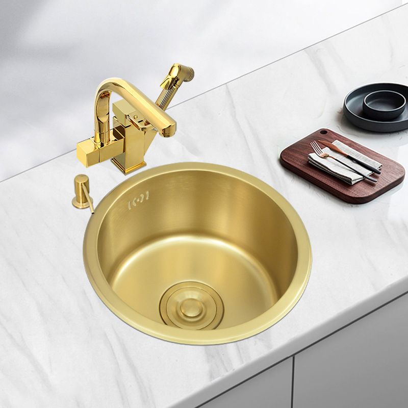 Golden Round Stainless Steel Drop-In Kitchen Sink with Drain Assembly Clearhalo 'Home Improvement' 'home_improvement' 'home_improvement_kitchen_sinks' 'Kitchen Remodel & Kitchen Fixtures' 'Kitchen Sinks & Faucet Components' 'Kitchen Sinks' 'kitchen_sinks' 1200x1200_d6604b76-1f3c-4c98-9807-e3a753832604