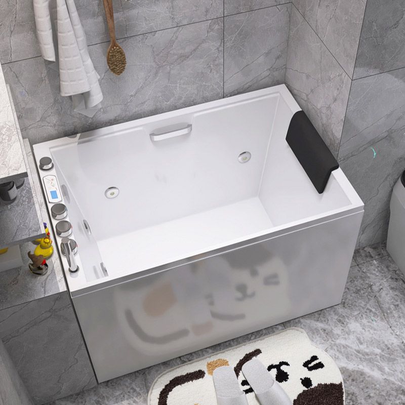 Modern Style Apron Front Bathtub Rectangular Acrylic Bathtub in White Clearhalo 'Bathroom Remodel & Bathroom Fixtures' 'Bathtubs' 'Home Improvement' 'home_improvement' 'home_improvement_bathtubs' 'Showers & Bathtubs' 1200x1200_d6612c3c-33eb-433d-b609-901e3e48c144