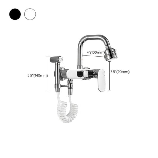 Kitchen Faucet Single Lever Handle Swivel Spout Chrome 2 Holes Bar Faucet Clearhalo 'Home Improvement' 'home_improvement' 'home_improvement_kitchen_faucets' 'Kitchen Faucets' 'Kitchen Remodel & Kitchen Fixtures' 'Kitchen Sinks & Faucet Components' 'kitchen_faucets' 1200x1200_d664180f-6ac7-439c-964b-b808e14839f6