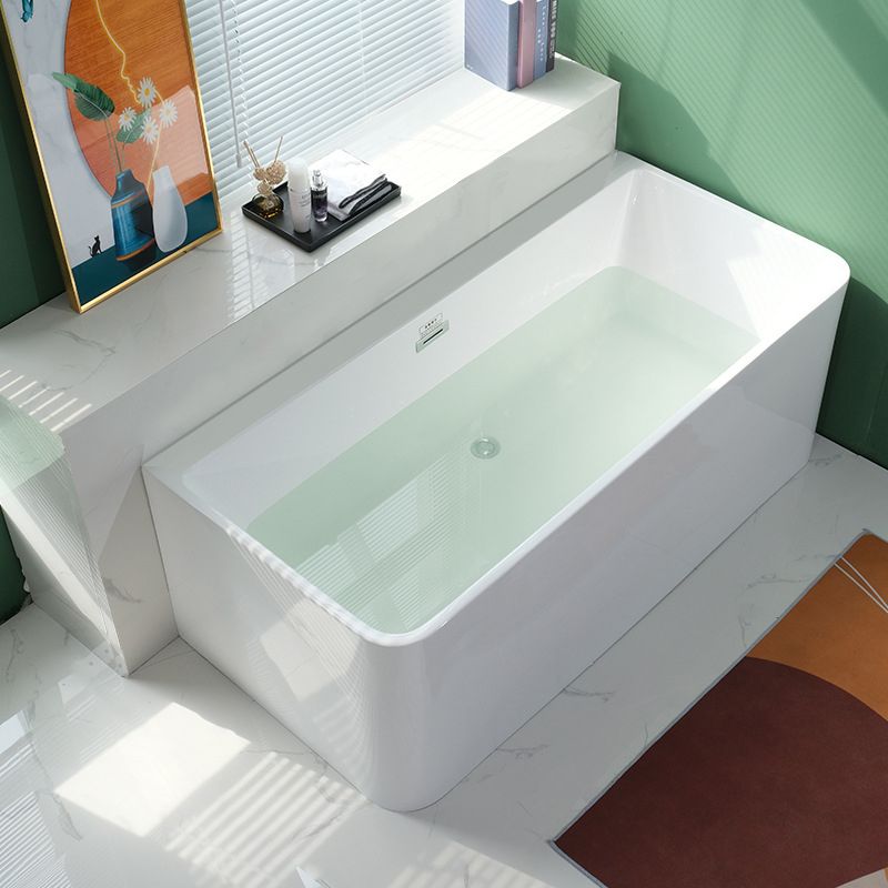 Rectangular Soaking Acrylic Bathtub Contemporary Bath Tub with Drain and Overflow Trim Clearhalo 'Bathroom Remodel & Bathroom Fixtures' 'Bathtubs' 'Home Improvement' 'home_improvement' 'home_improvement_bathtubs' 'Showers & Bathtubs' 1200x1200_d67a307a-20b4-49eb-b379-d02f99309180