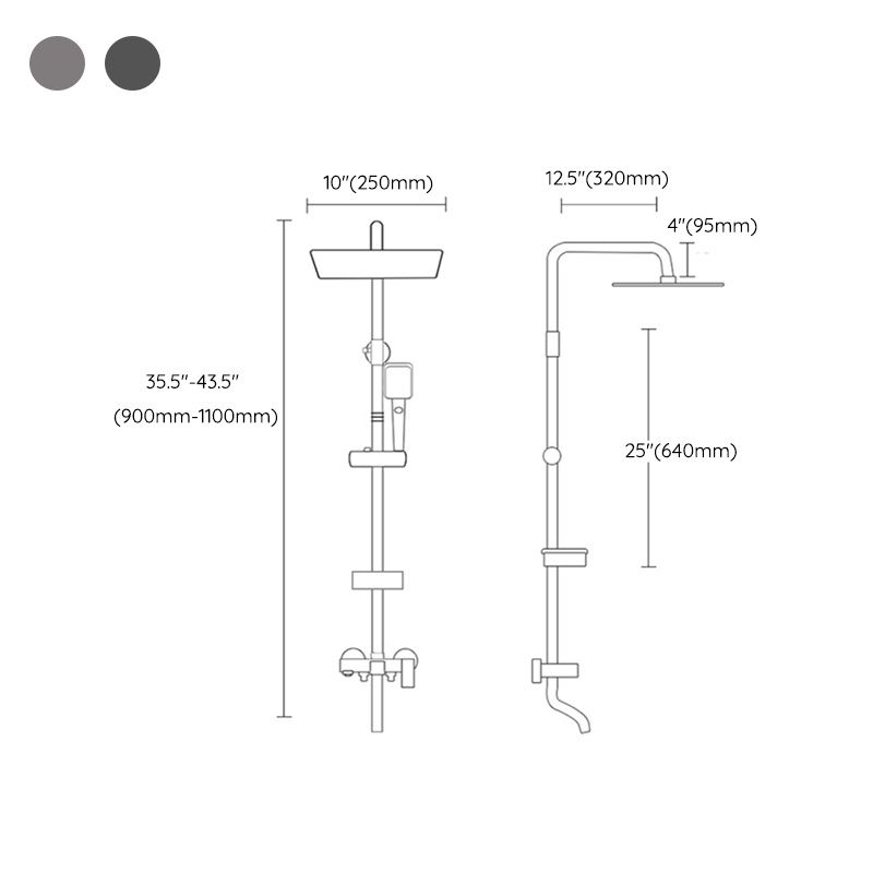 Shower Set Adjustable Spray Pattern Black Wall Mount Shower Hose Shower Set Clearhalo 'Bathroom Remodel & Bathroom Fixtures' 'Home Improvement' 'home_improvement' 'home_improvement_shower_faucets' 'Shower Faucets & Systems' 'shower_faucets' 'Showers & Bathtubs Plumbing' 'Showers & Bathtubs' 1200x1200_d67a3bb7-251b-4864-9ad7-9724a581bf1d